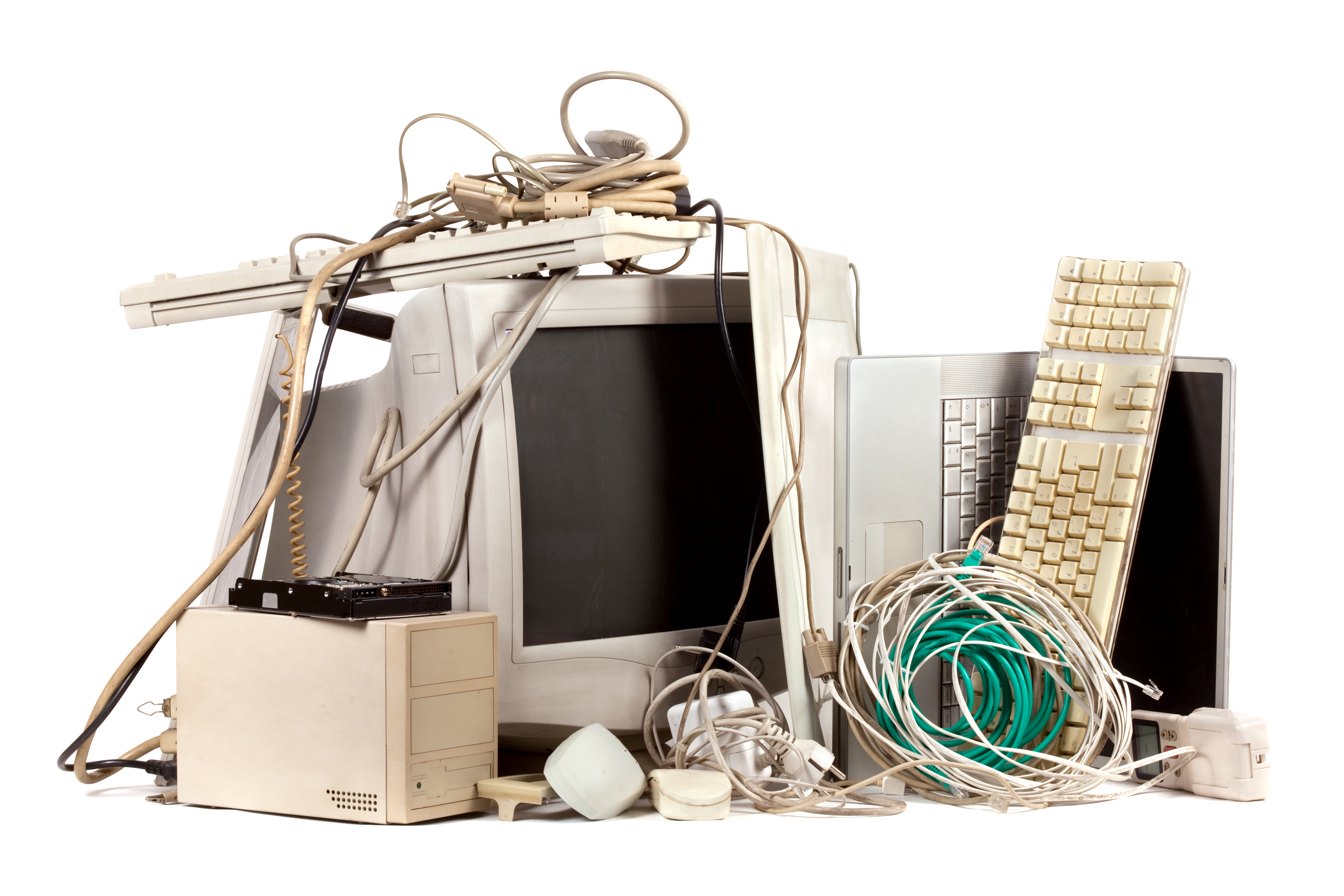 a computer with a few cables